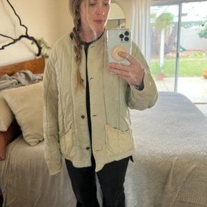 QUILTED LINER JACKET COTTON CREAM VINTAGE MEDIUM